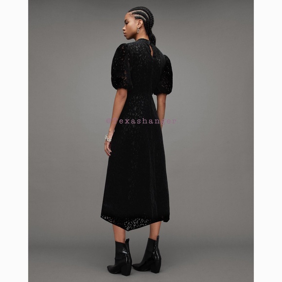 NWT ALLSAINTS Camila Lace Midi Dress US 00 - Picture 7 of 13
